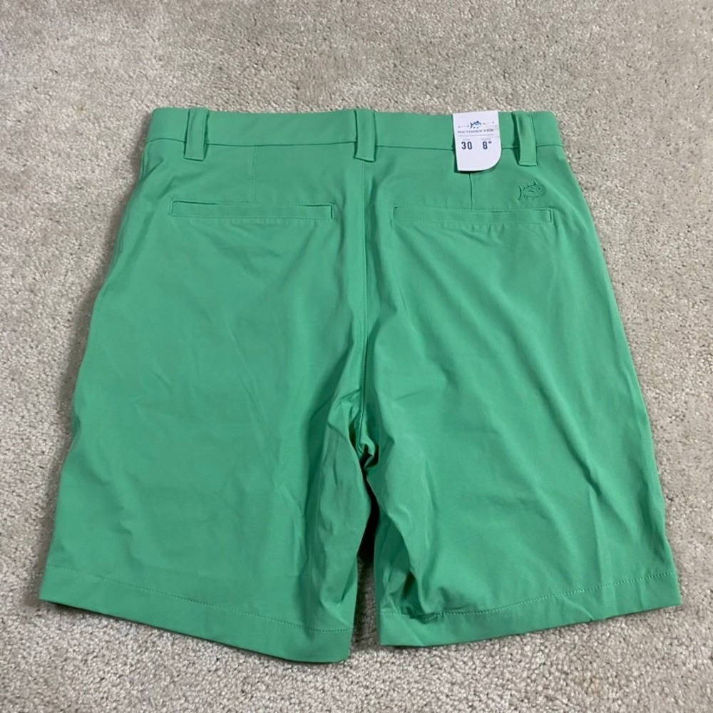Southern Tide Shorts Mens 30 Green Brrr Performance 8" Inseam Preppy Golf